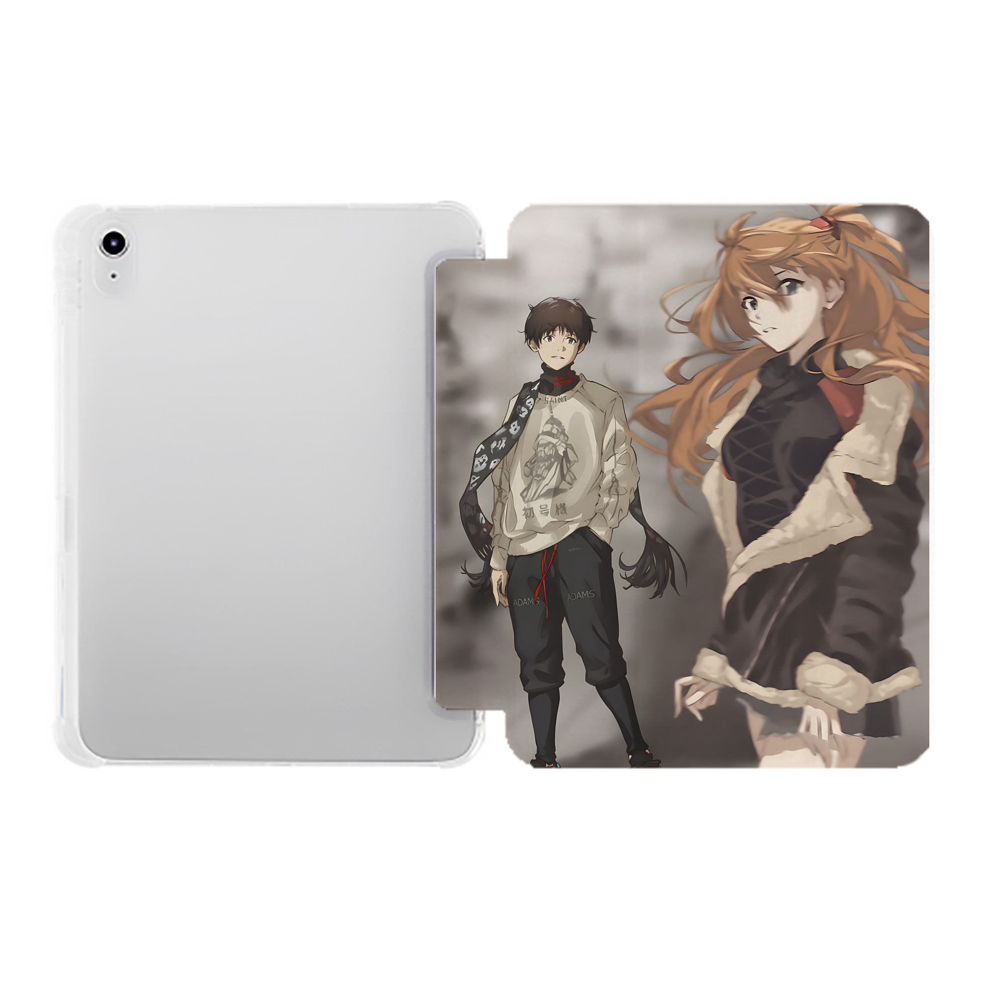 （画像用） EVA 新世紀エヴァンゲリオン IPad ケース ペン収納付き 三つ折りスタンド PUレザー×シリコン 対応機種9.5/10.5/10.9インチ